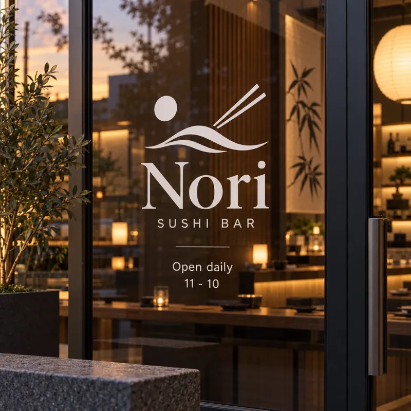 Window vinyl for a sushi bar