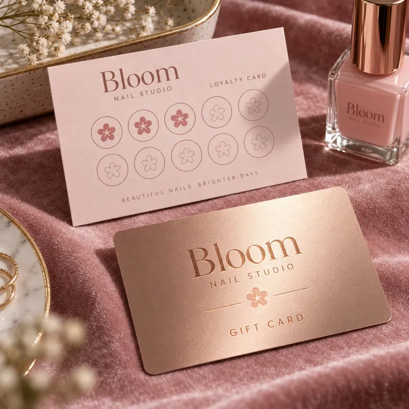 Loyalty and gift cards for a nail studio