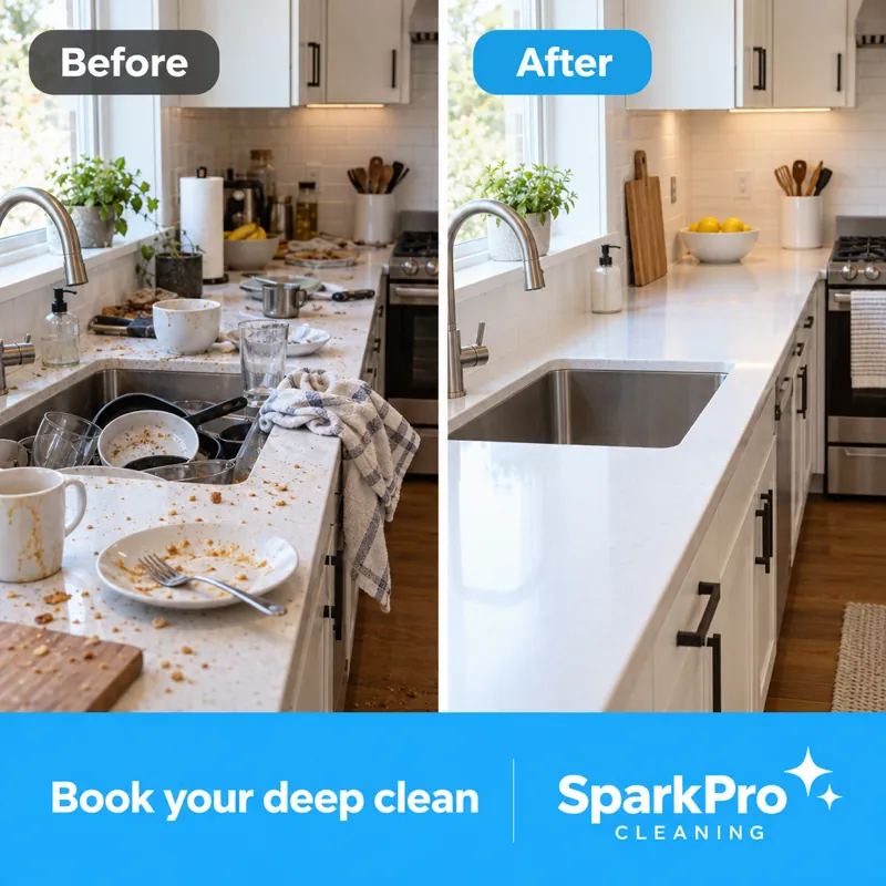 Before and after post for a cleaning company