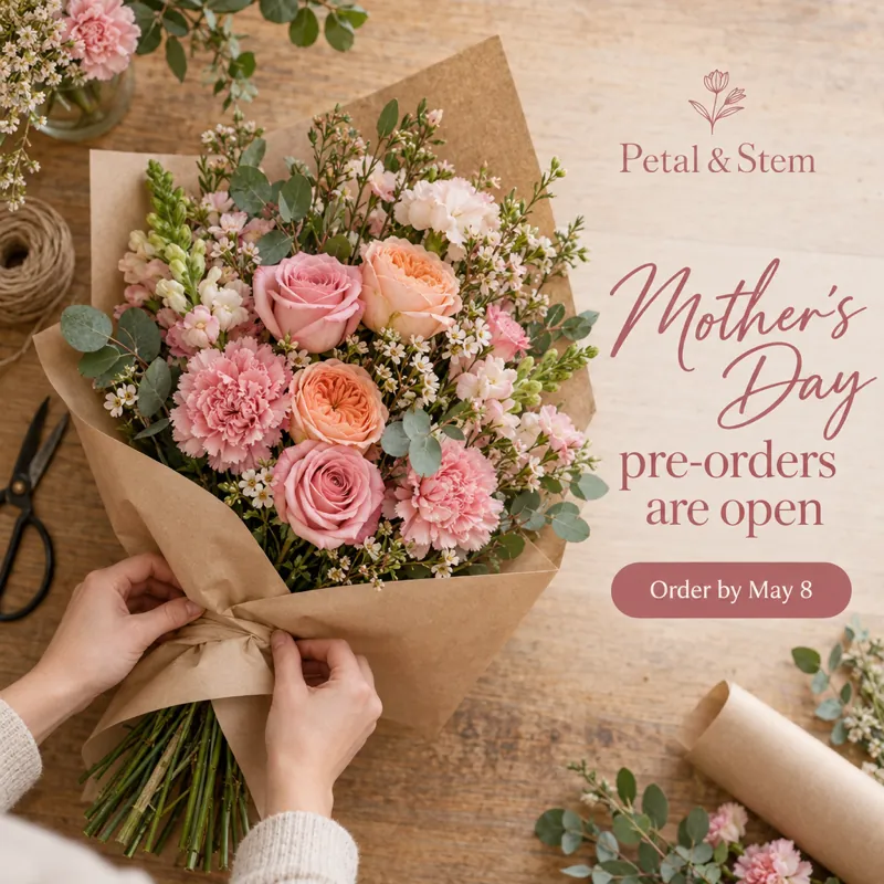 Mother's Day post for a flower shop