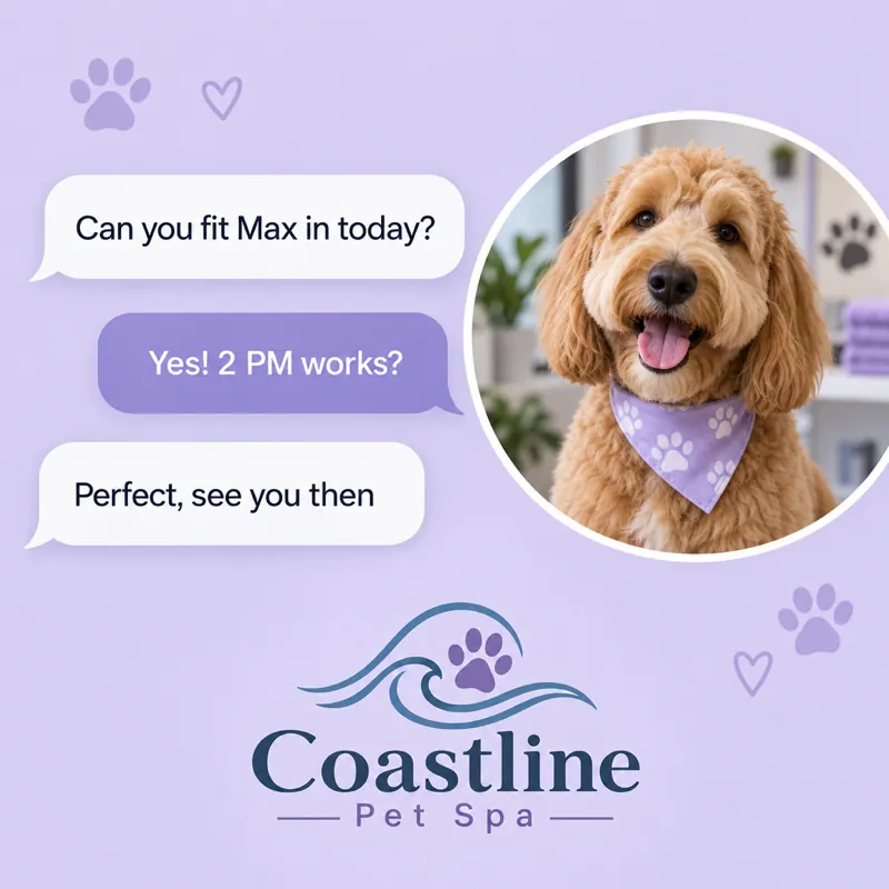 Chat-style post for a pet grooming salon
