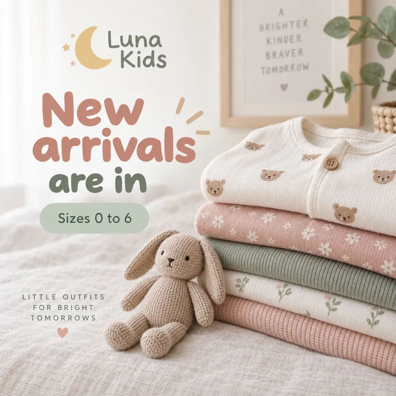 New arrivals post for a kids boutique