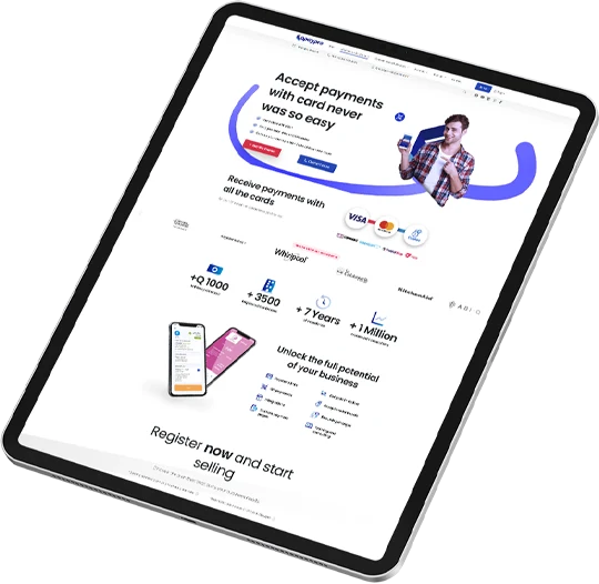 Web design on tablet